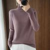 Rollkragenpullover Herbst/Winter Kaschmirpullover Damen Reine Farbe Lässig mit langen Ärmeln Lose Pullover Bodenbildung Damen