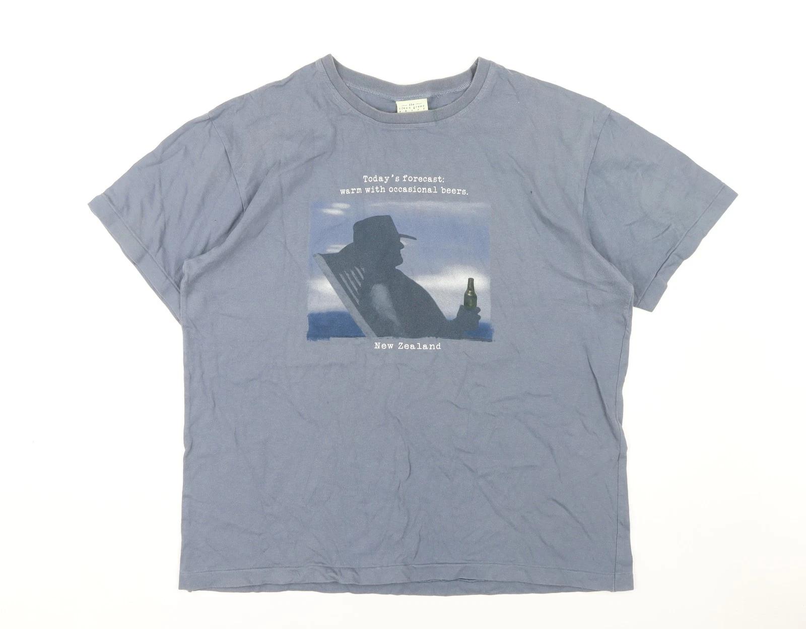 

The Clean Green Men s Blue Graphic T-Shirt, Size L S