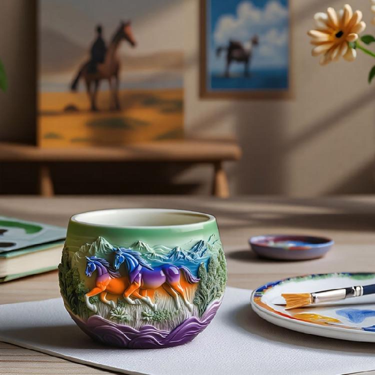 Horse Silicone Mold Resin Crafts Moulds Planter Flexible Reusable Mold for Creating Unique Decorative Items and Gifts