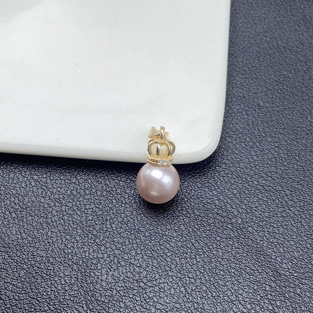 Zircon Crown Freshwater Pearl Pendant Necklace with Color-Preserving Earrings and Ear Cuffs - Fashion DIY Handmade Jewelry Accessories