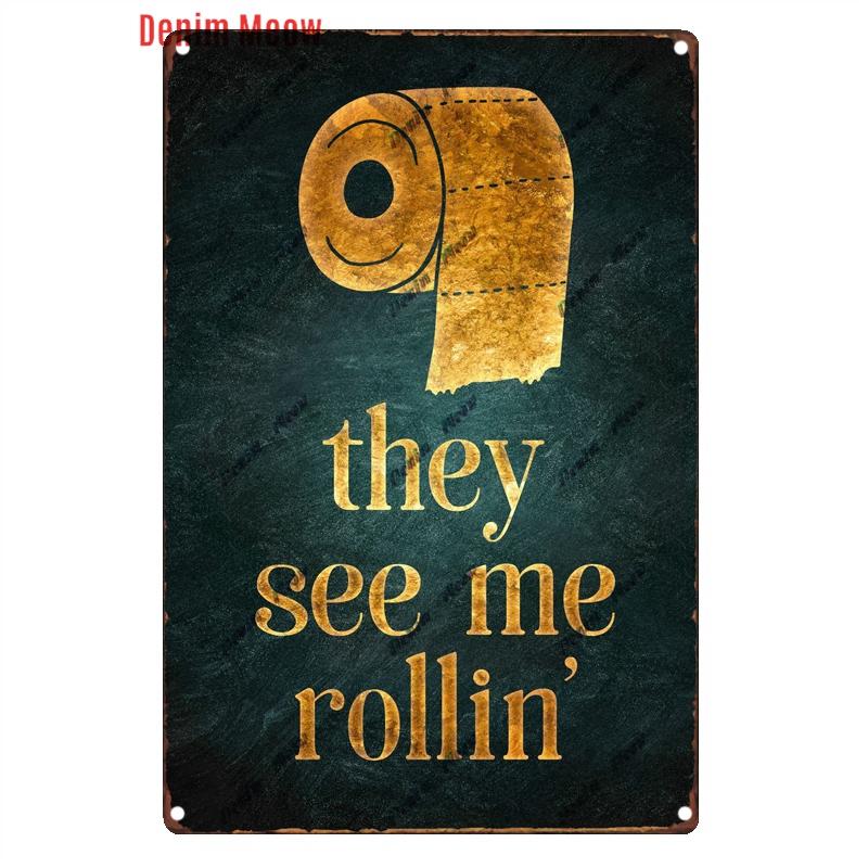 Funny Personalized Washroom, Metal Tin Signs, Vintage Toilet Sign, WC Lavatory Wall Art, Bathroom Decor, Restroom Plates, WY156