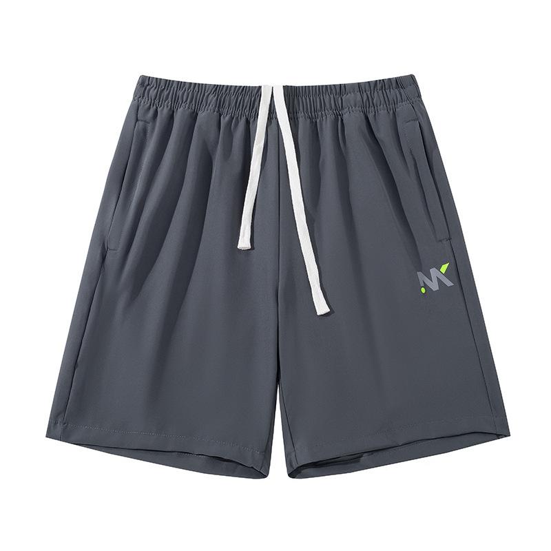 Sportsshorts i is-silke for menn, sommer, avslappet, allsidig, løs, oversized, løpebukser