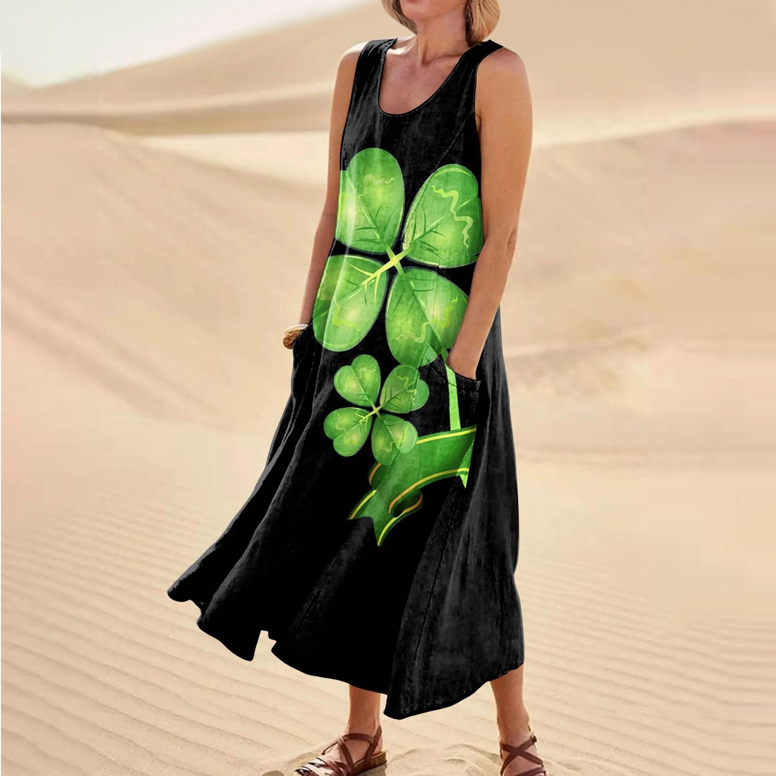 Женская повседневная одежда Comfort St. Карманное платье без рукавов с принтом ко — фото 10