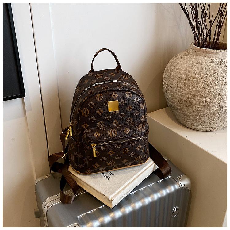 Double Shoulder Bucket Bag Women's Large Capacity Fashion Outdoor Leisure Travel Bag Soft Leather Backpack School Bag