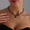 Trendy Alloy Heart Necklace Featuring Drip Oil Designs Portable Skin-Friendly Jewelry for Daily Wear