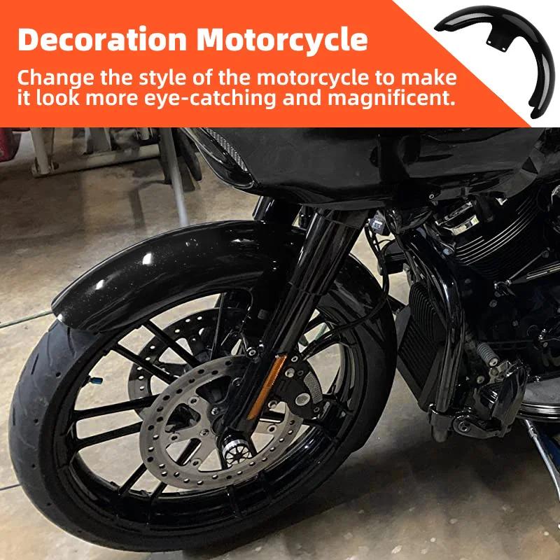 Gloss Black Wrap Front Fender Mudguard 19" 21" 23" For Harley Touring Electra Street Glide Road King Ultra Baggers