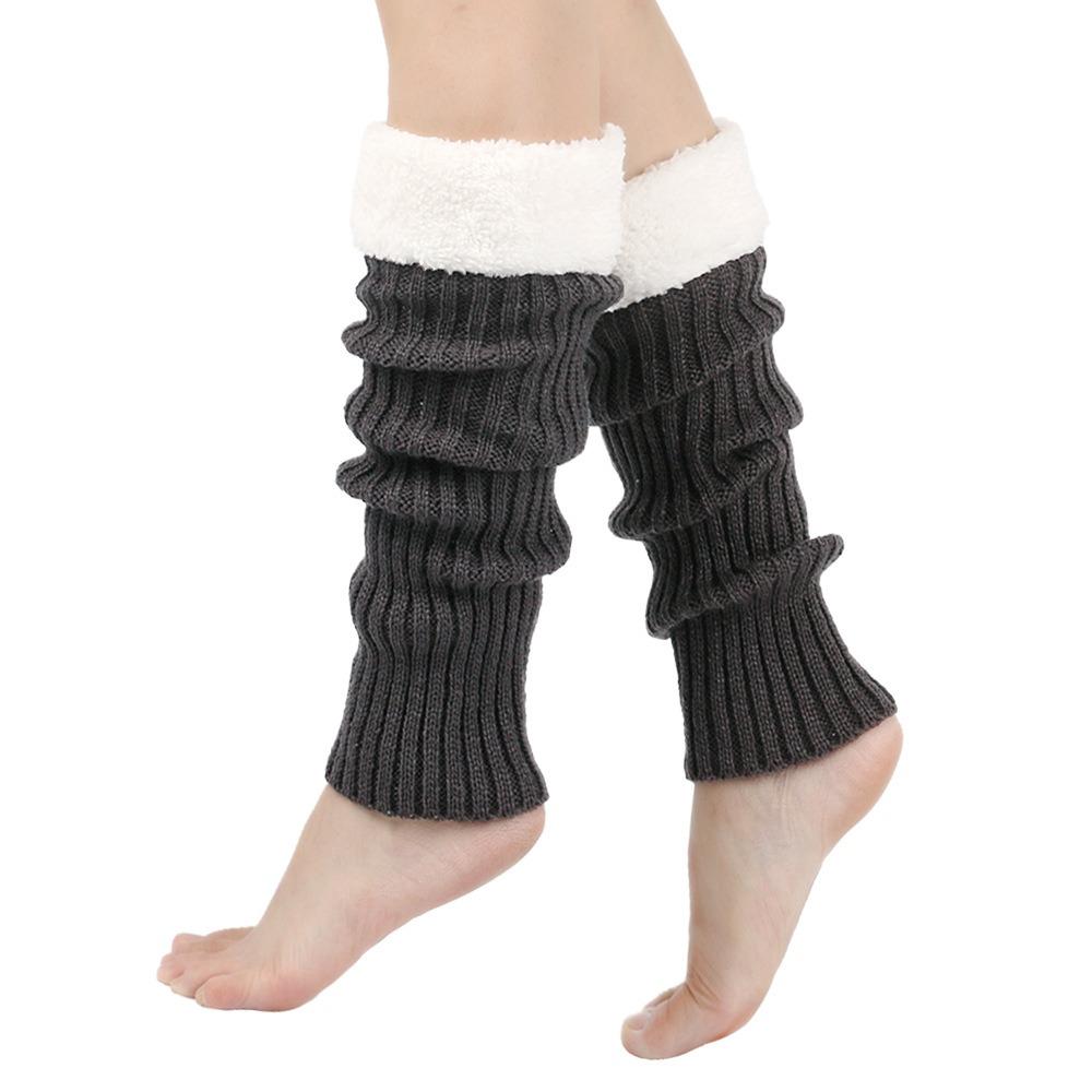 Christmas Knitted Leg Cover Candy Color Leg Warmer Stacked Christmas Leg Sleeve Thickened Foot Cover Strap Leg Socks Girls
