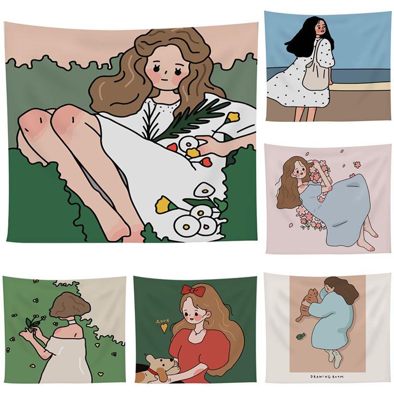 Durable Skin-friendly And Comfortable Hippie Girl Tapestry