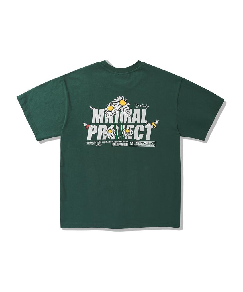 MINIMALPROJECT Daisy Flower Short Sleeve T-Shirt Mst168 [Green]