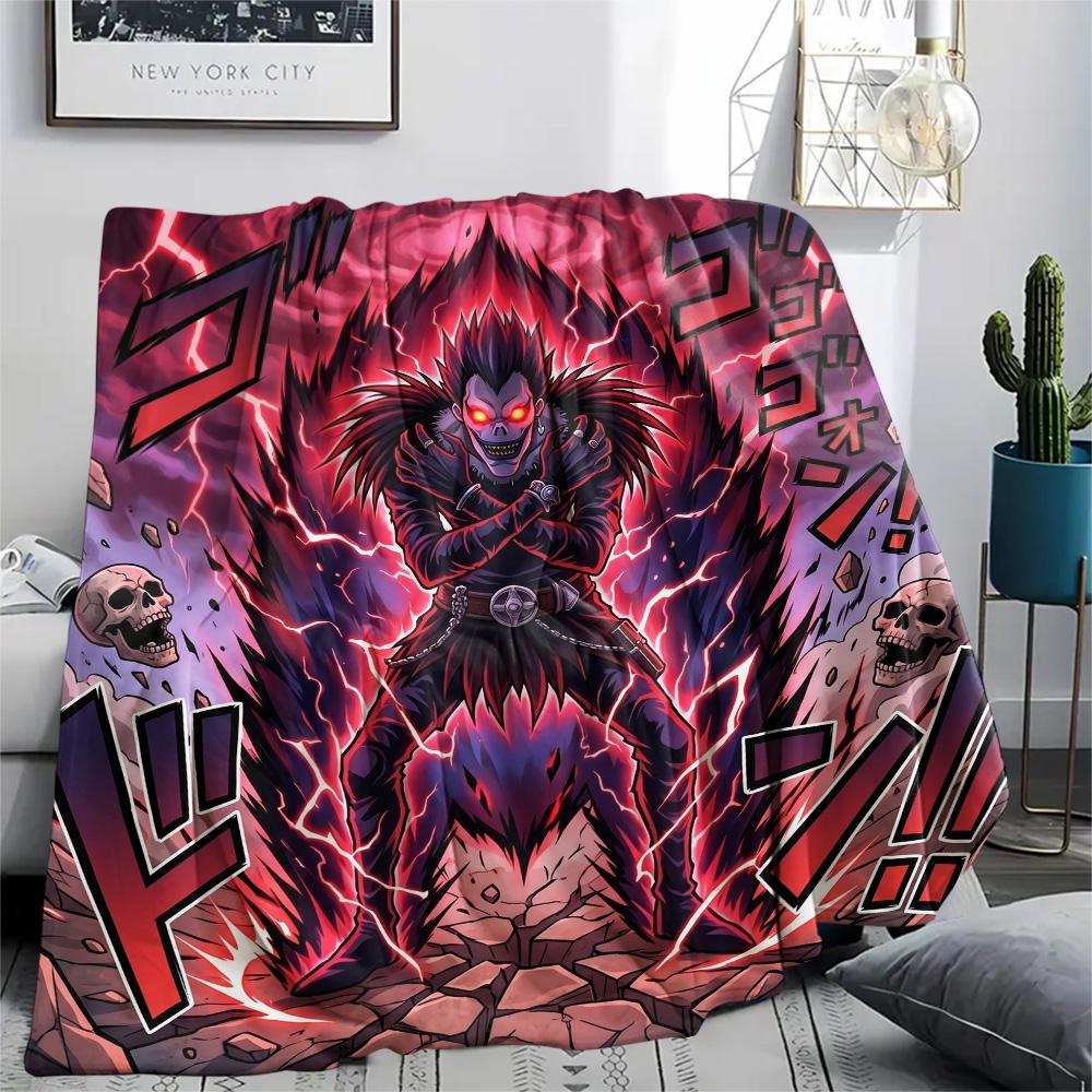 Death Note Print Warm Flannel Blanket Comfortable for Home Bedroom Sofa Outdoor Picnic.-TING