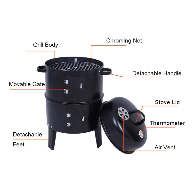 Outdoor BBQ Smoker Grill 40×84cm