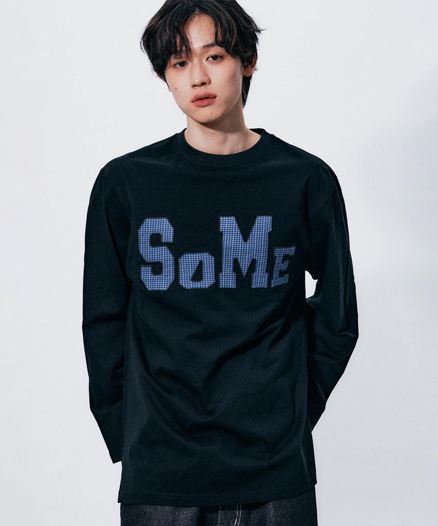 SOMEPLACE MAN Some Star Applique Point Oversized Long Sleeve T-Shirt _3 Colors