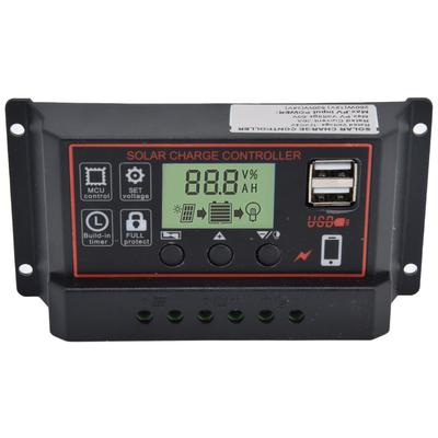 Intelligenter Laderegler Dual-USB Solarbatterie-Panel PWM-Ladesteuerungsausrüstung 12 24V20A