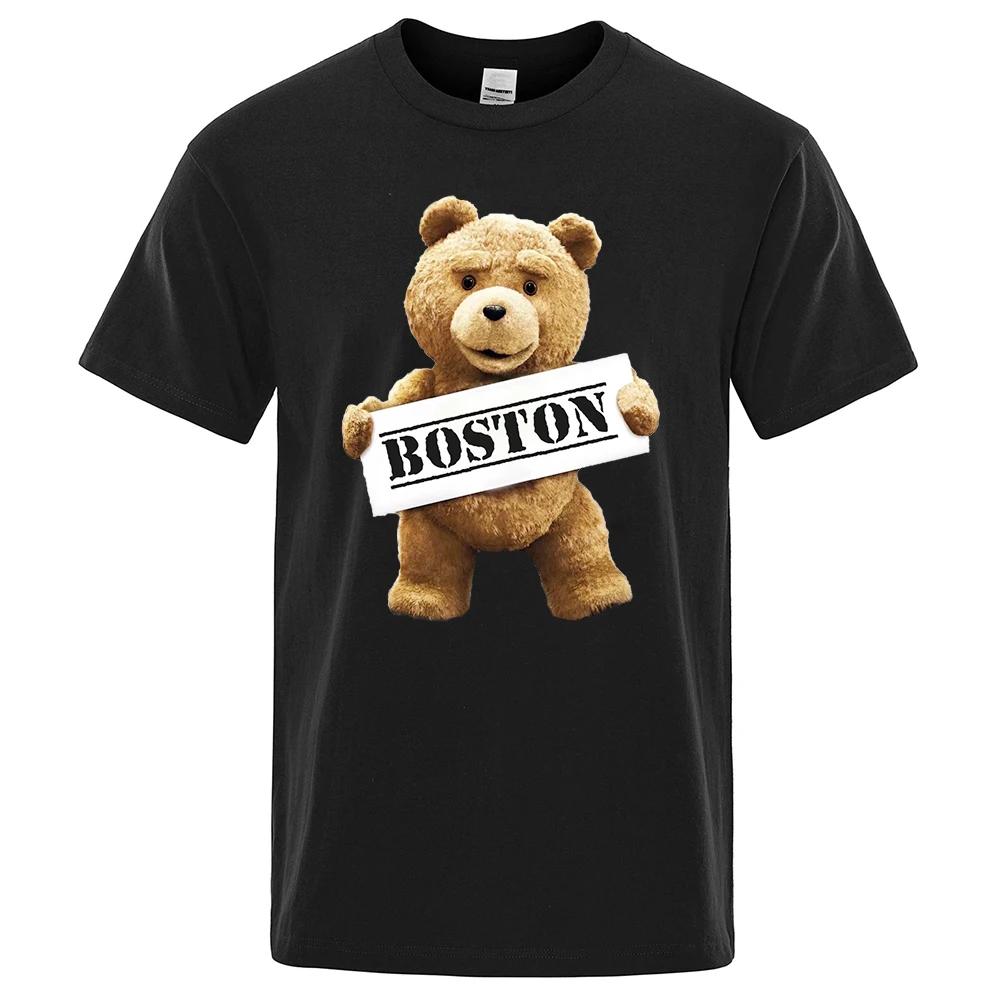 Men's and Women's Short Sleeved Motorcycle T-shirts Cartoon Couple Outfits Unisex Street Clothing Kawai TED2 Bear Designer Y2K