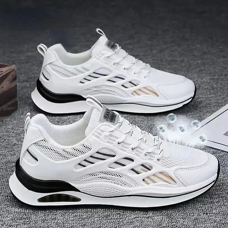 2024 Hot Selling Latest Fashion Men's Sneakers Shoes Light Wear Resistant Anti Slip Running Shoes Casual White Shoes for Men