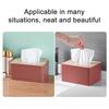 Tissue Box with Solid Wood Lid, Waterproof Design, Long Paper Opening Tissue Dispenser for Home Office