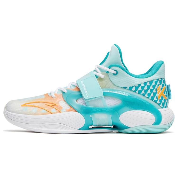 New Anta KT SPLASH V Surfing Terminator Cushioning Anti Slip And Wear Resistant Low Top Basketball Shoes White Green 112321108-6