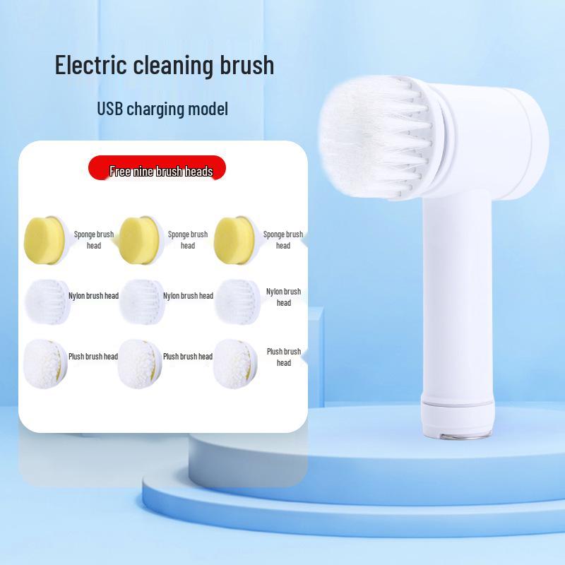 Versatile Electric Cleaning Brush Set: Multiple Brush Heads for Kitchen, Bathroom, Toilet, Crevice Cleaning, and Rotating Mop Replacement.