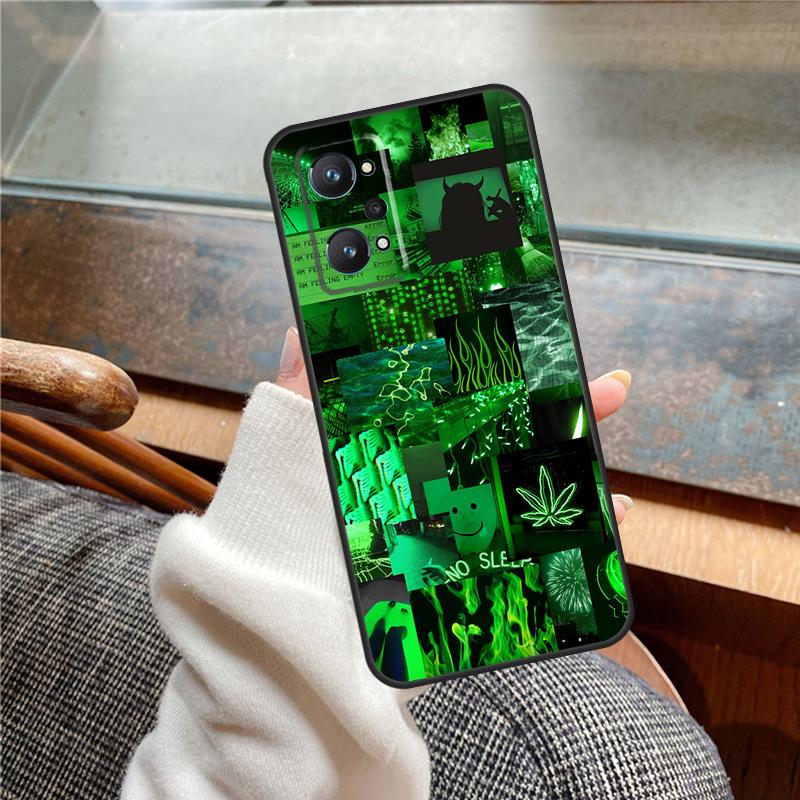 green aesthetic Case For Realme 15 Pro GT7 GT6 11 12 13 14 Pro Plus C55 C51 C53 C35 C33 C61 C65 C67 C71 C75