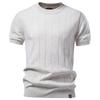 AIOPESON T-shirt a Righe 100% Cotone da Uomo Colore Unico Girocollo Morbidezza al Tatto Comode Casual Abbigliamento Estivo Top