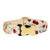 Pet Dog Collar With Printed Design And Bone Decoration For Small Medium Large Pets