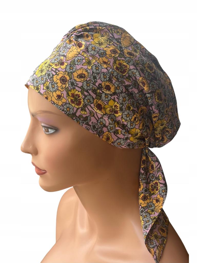 Chusta Damska Tess X-18 Z Wiskozy Turban Wiosenny Także Po Chemioterapii
