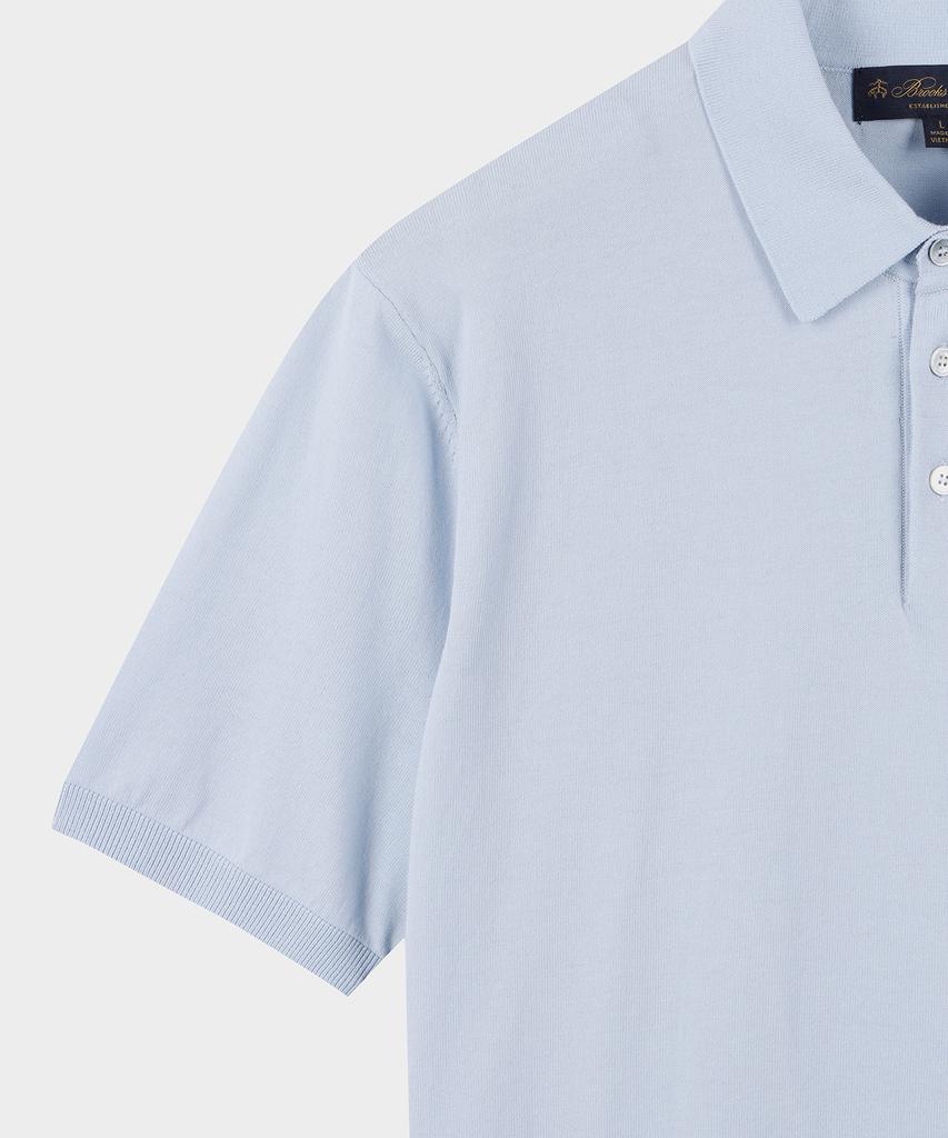 BROOKS BROTHERS Cotton Polo Short Sleeve Sweater (Light Blue) (Bbwtmb202Alfm)