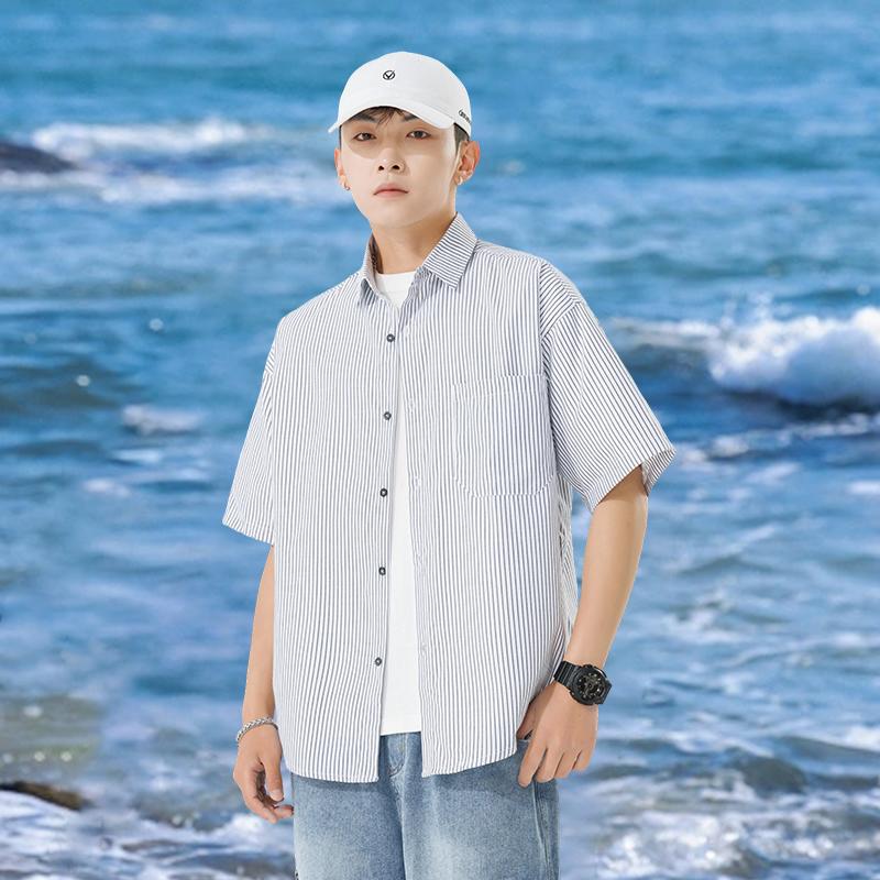 

Summer Shirt Men s Thin Loose Casual Short Sleeved Shirt Jacket XL