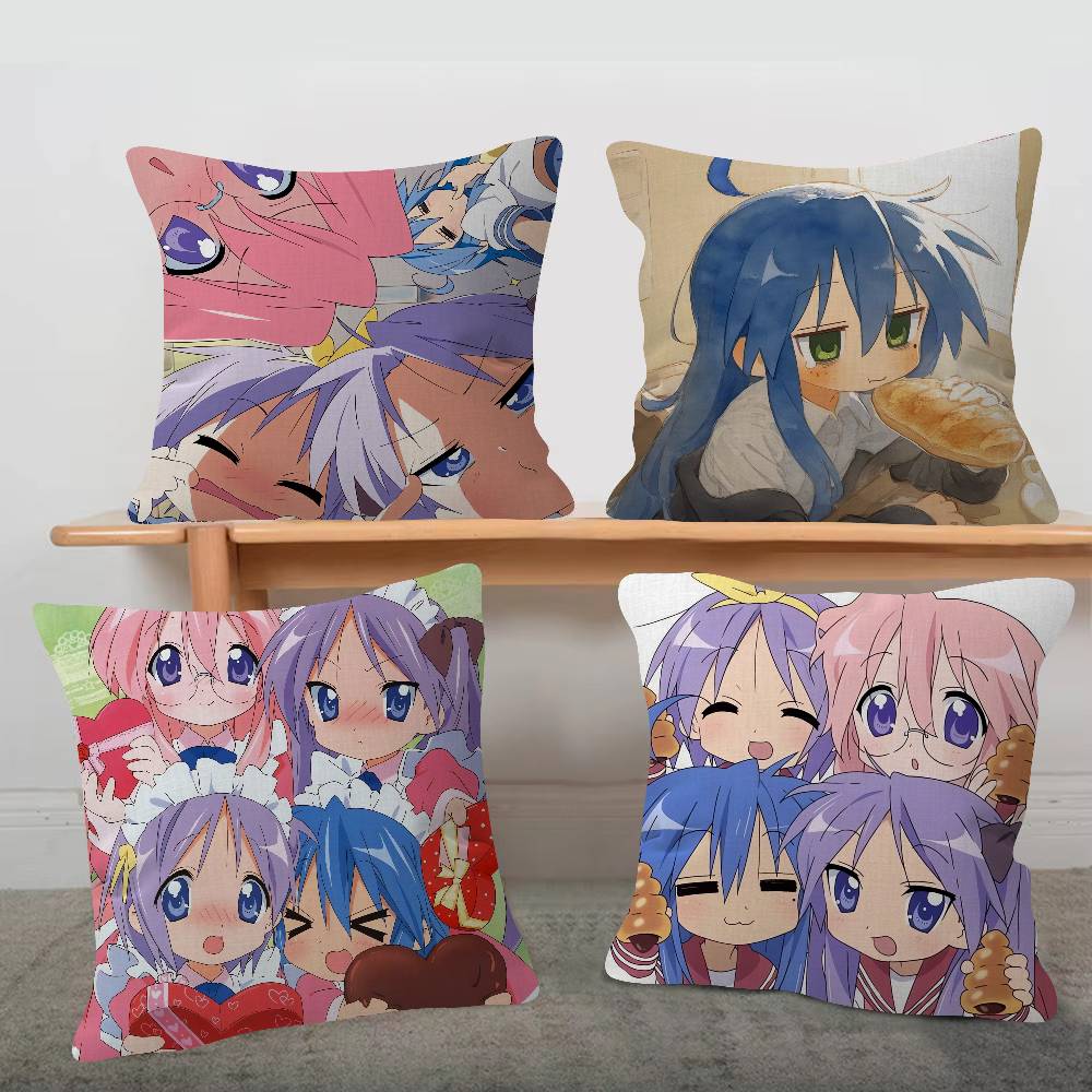 Anime LuckyStar Pillow Case Soft Double Sided Print Sofa Cushion Cover Throw Pillow Covers