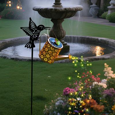 Watering Can Solar Light Hummingbird Watering Can LED Solar Lights Waterproof Garden Decor Ambient Lighting for Outdoor Patio