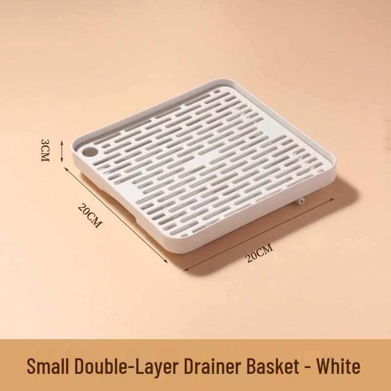 Double-Layer Kitchen Draining Tray - Tea Cup & Chopsticks Holder