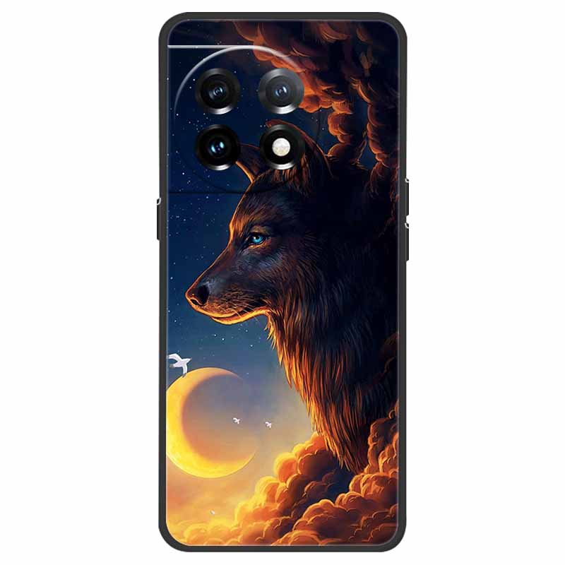 Für OnePlus 11 Hülle OnePlus11 5G Stoßfest Weiches Silikon TPU Rückseite für OnePlus 11 One Plus 11 5G Handyhüllen Niedliche Katze Wolf