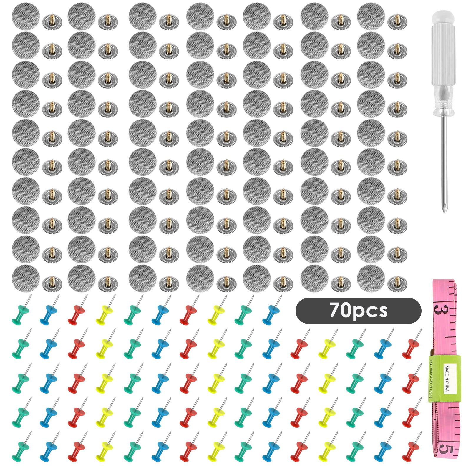 

70/100 шт., инструменты для ремонта пряжек на крыше автомобиля, автомобильная кнопка с цветными булавками, 1 рулетка, 1 отвертка для украшения и 70 Pcs