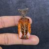 Natural Citrine Gemstone Handmade Copper Wire Wrap Jewelry Pendant 2.17" Q1b89