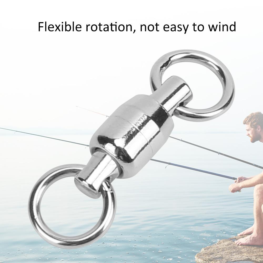 20PCS Stainless Steel Fishing Rolling Connector Fishing Swivel Connector  for Fishing Accessories