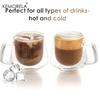 KEMORELA 4pcs Double Wall Glass Coffee Cup With Handle Insulated Transparent Coffee Cup Double wall Drinkware Tea Milk Latte