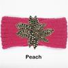 Crystal Beaded Flower Knit Headband For Women Winter Wool Ear Warmer Hairband Turban Headwrap Hair Accessories Bandeau