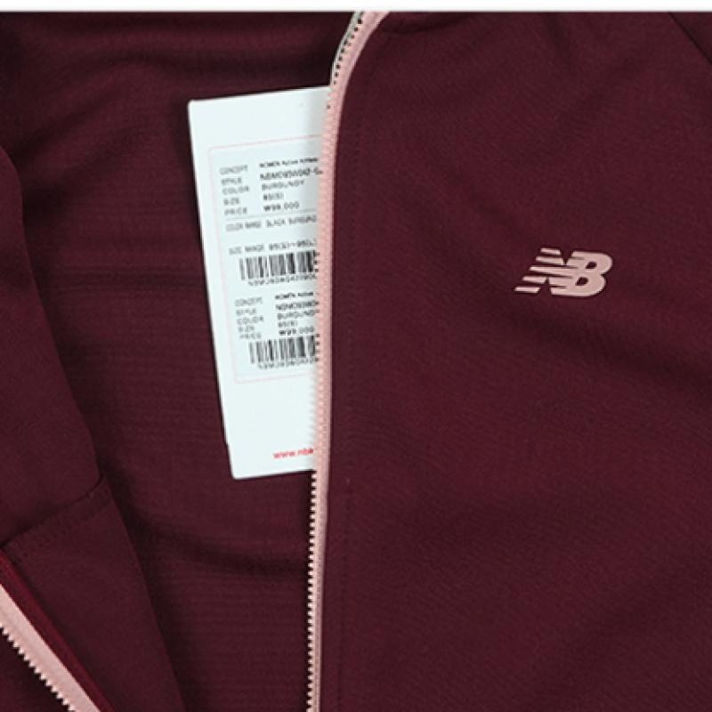 New Balance Women S Semi Crop looSe Fit Collared Zip Up Burgundy