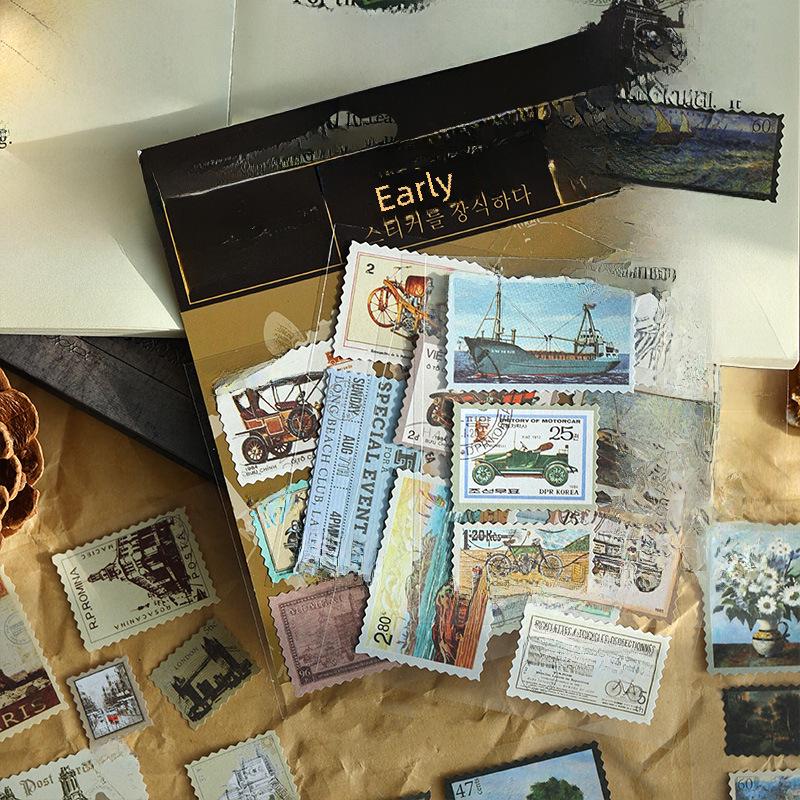 Yuezhen Cute Retro Children's Notebook Stickers - Whole Pack Set