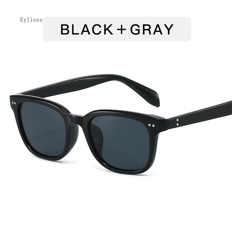 New Ins Popular Fashion Square Candy Color Sunglasses Women Blue Vintage Rivets Men Shades UV400 Gafas