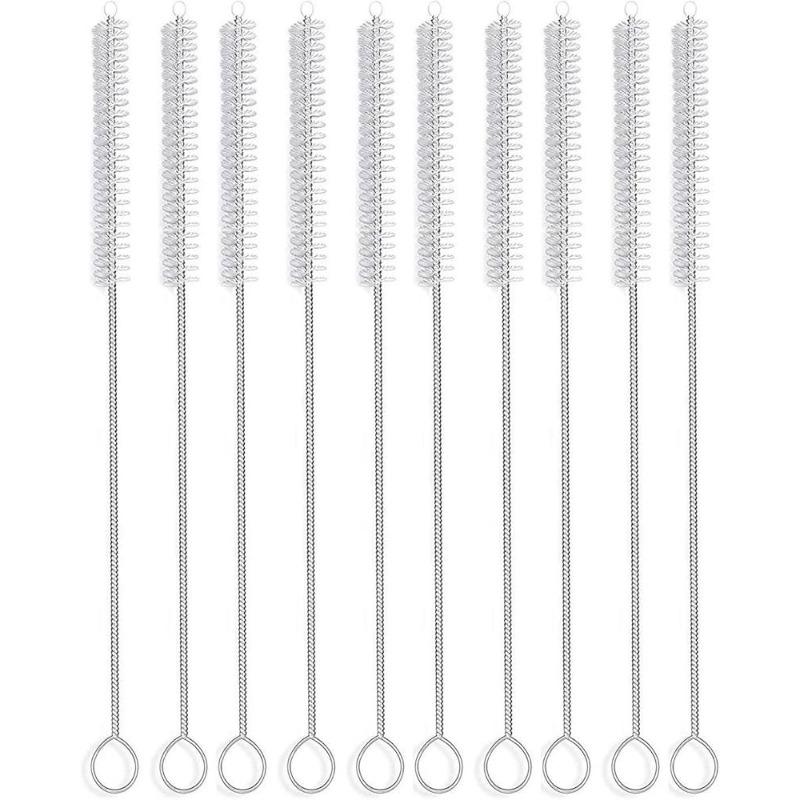 

Щетка для соломинок, нейлоновый ершик для чистки трубок 7,87 дюйма X 2/5 дюйма Набор из 10 штук белый