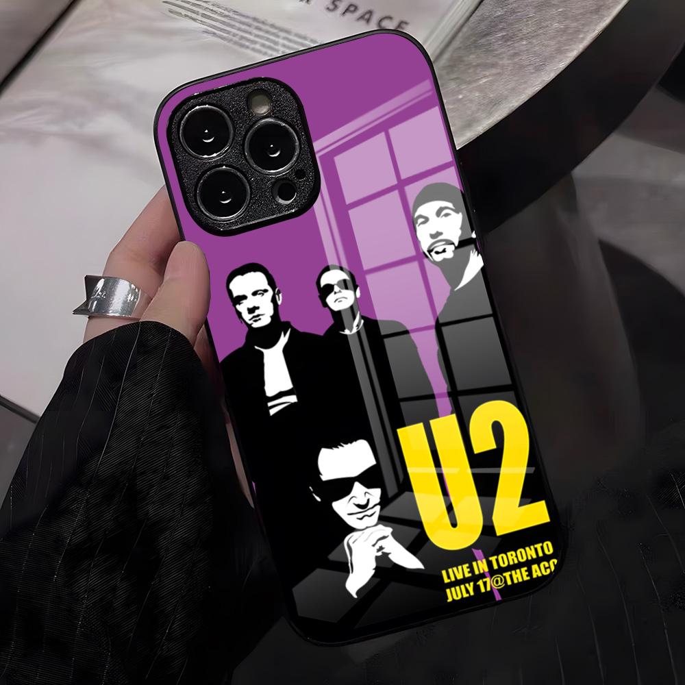 U2 Band Phone Case For IPhone 17 Pro Max 16 15 14 Pro Max 13 11 X Xs Xr 8 7Plus Glass Cover