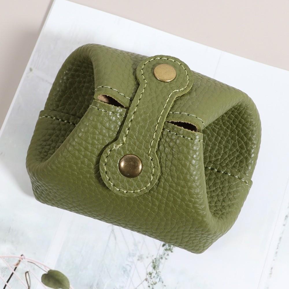 

Portable Solid Color PU Leather Coin Purse Small Size Small Earphone Bag Multi-function Purse Gift Idea