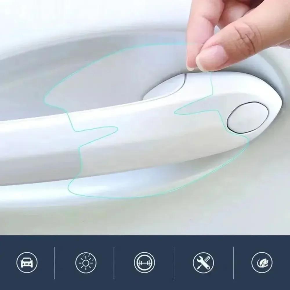 8Pcs TPU Car Door Bowl Protector - Clear Anti-Scratch Sticker for Handle & Paint Surface Decals