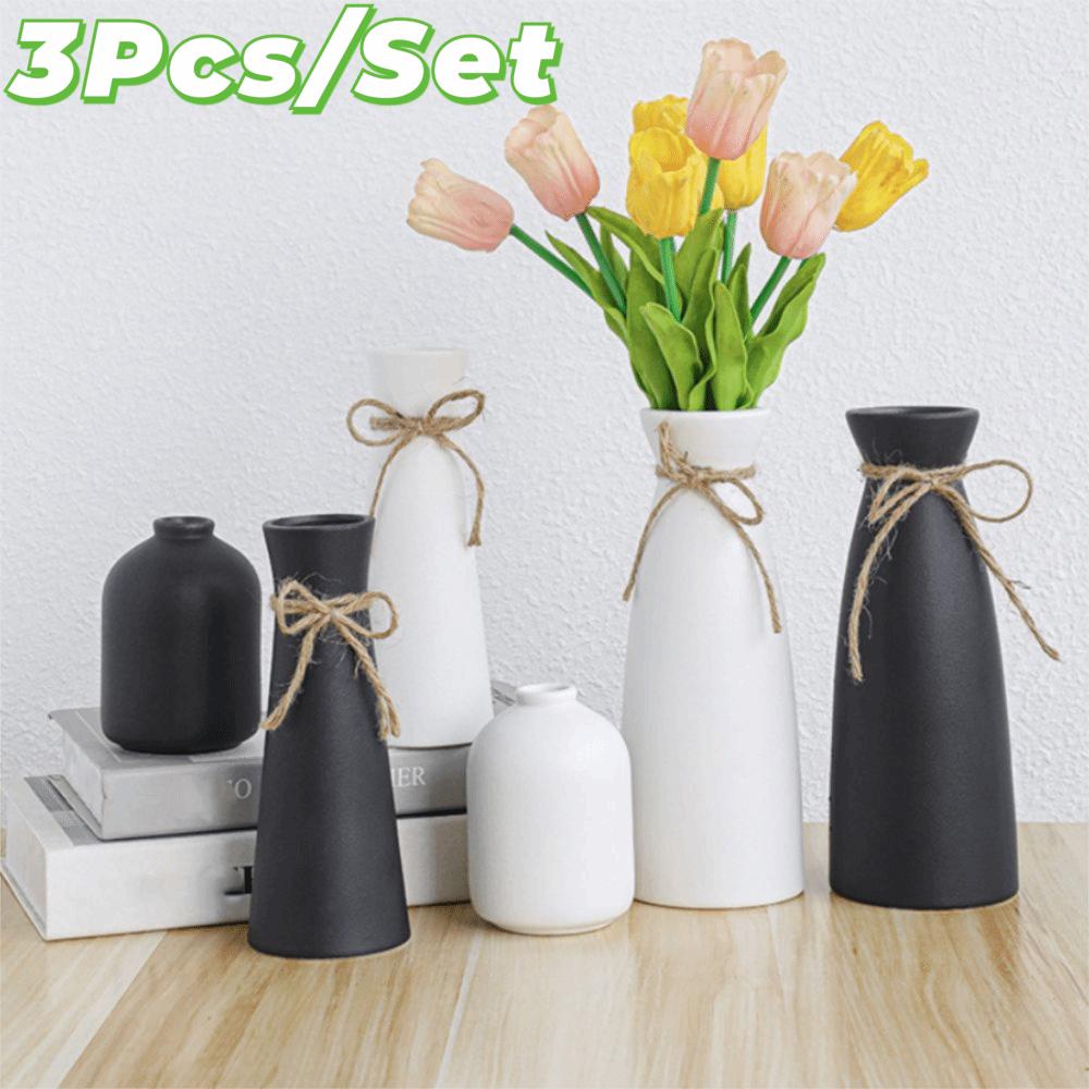3 Pieces Narrow-mouthed Modern Style Dried Flowers Vase Set Living Room Simple Vase  Dining Table