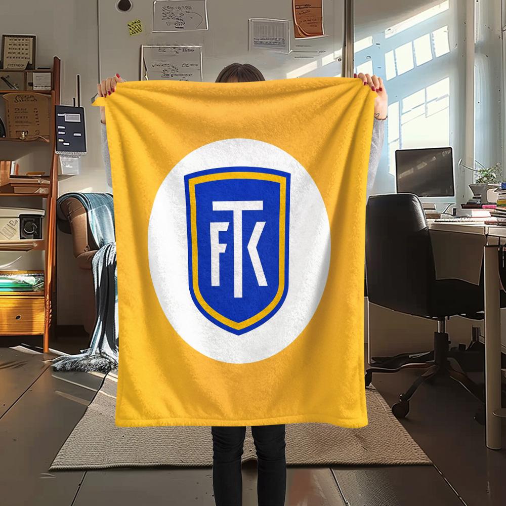 Teplice Football Club  Print Flannel Blanket, High quality Comfortable for All Seasons, Home Decor, Warmth and Comfort