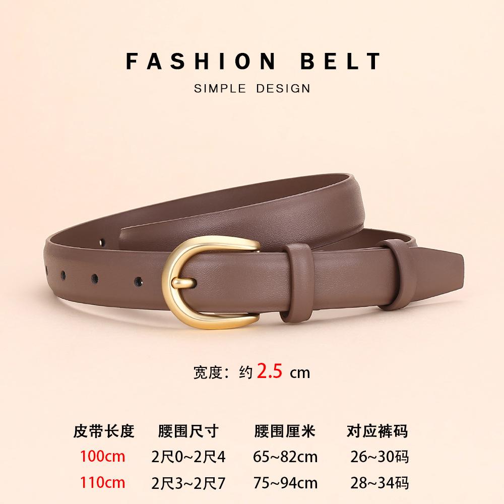 Ceinture pour dames Ceinture décorative en cuir pour femmes Ceinture pour femmes Affaires Premium Boucle à ardillon mate Simple