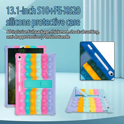 Bubble Weiche Silikon Ständer Hülle für Samsung Galaxy Tab S10FE Plus S10FE+ SM-X620 13,1 Zoll Schutz Tablet Hülle Funda