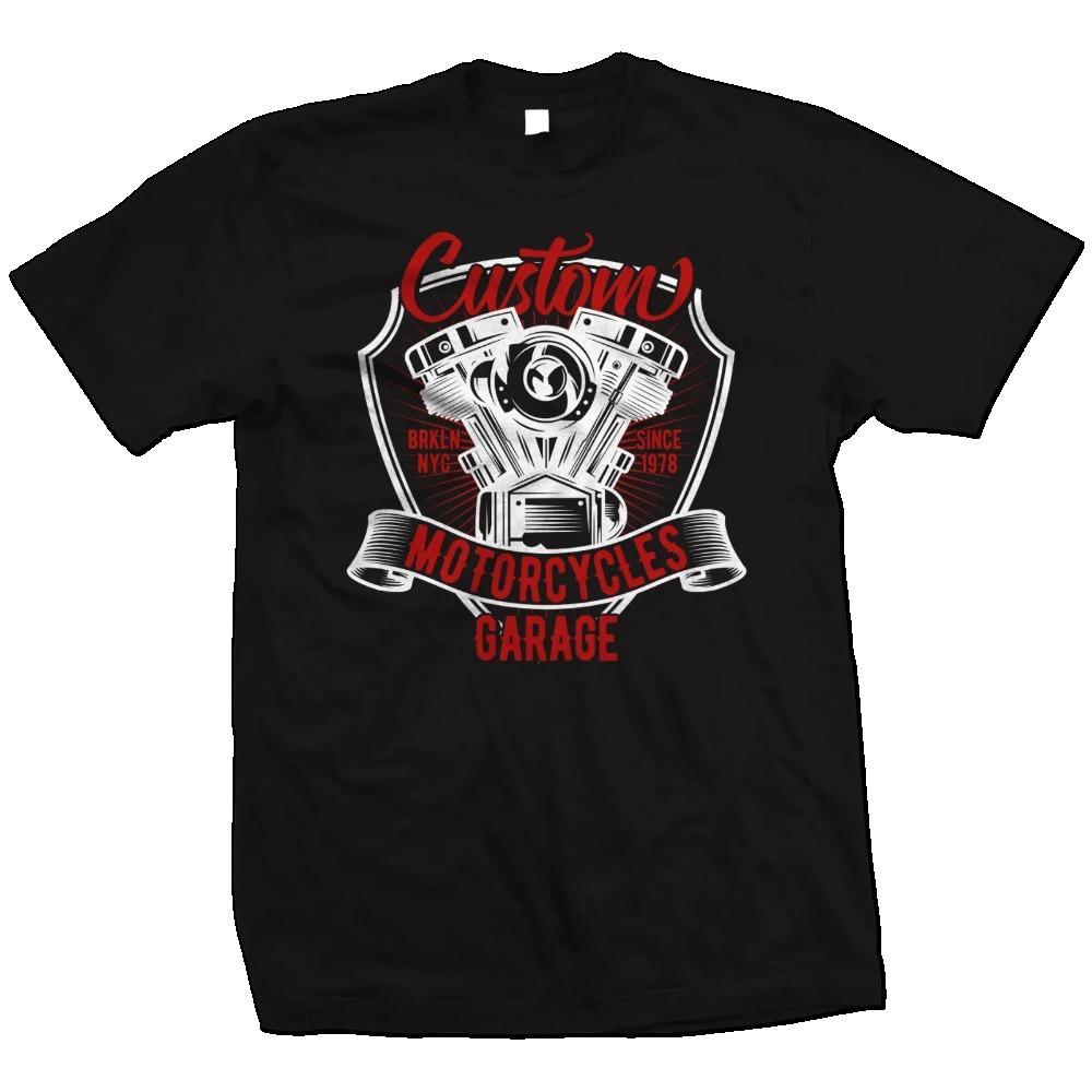 T-shirt Coton Homme Biker Moto Grande Taille Imprimé Cool Mode Streetwear Classique Grande Taille Tee Nouvelle Arrivée Top Moto