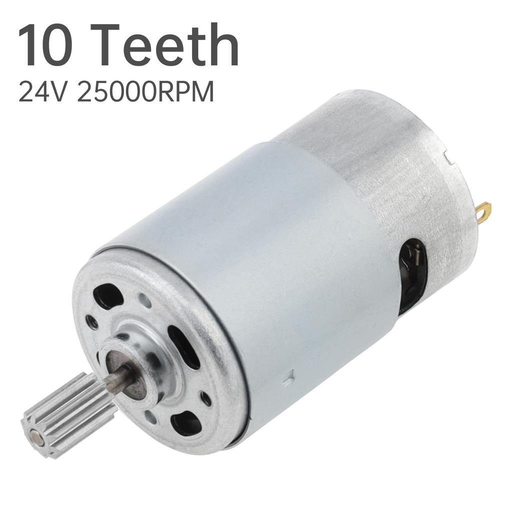 RS550 24V 25000RPM Høyhastighets DC-motor 10 tenner gir 10x13mm Elektrisk kjøretøy oppgradering erstatning